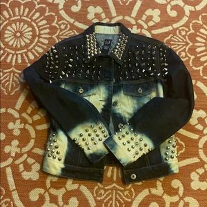 Studded denim jacket, size small